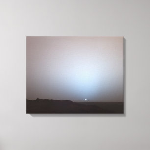 Sonnenuntergang auf Mars genommen vom Leinwanddruck