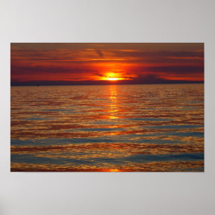 Sonnenuntergang auf Michigansee 4 Poster