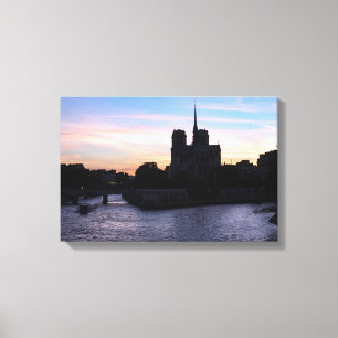 Sonnenuntergang auf Notre Dame de Paris Leinwanddruck