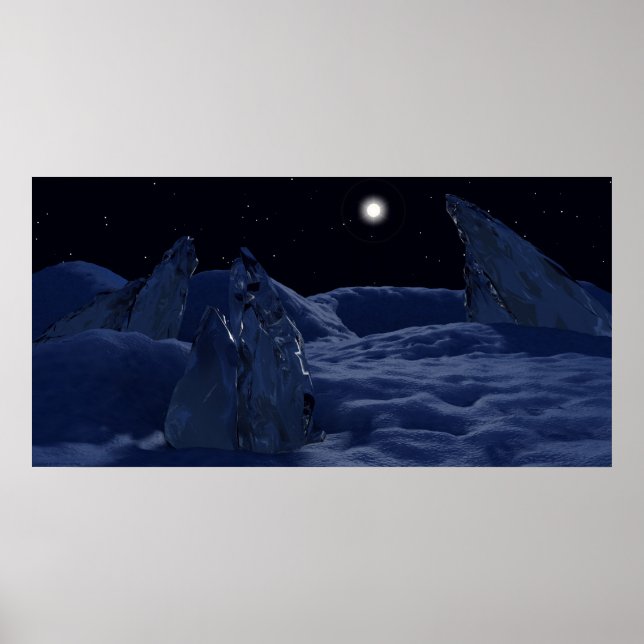 Sonnenuntergang auf Pluto Poster (Vorne)