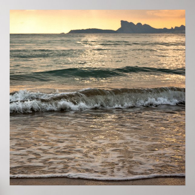 Sonnenuntergang auf Saint Cyr's Beach Foto - Seasc Poster (Vorne)