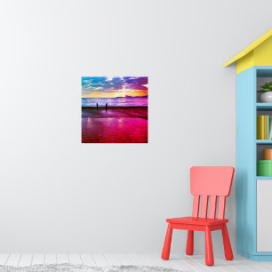 Sonnenuntergang auf Saint Cyr's Beach Foto - Seasc Poster