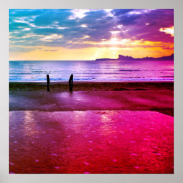 Sonnenuntergang auf Saint Cyr's Beach Foto - Seasc Poster