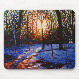 Sonnenuntergang auf Schnee 2010 Mousepad