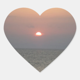 Sonnenuntergang auf Sea Heart Sticker
