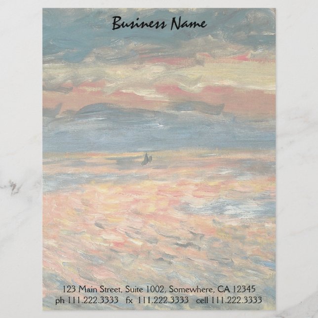 Sonnenuntergang auf See durch Pierre Renoir, Vinta Briefbogen (Vorderseite)