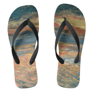 Sonnenuntergang auf See durch Pierre Renoir, Vinta Flip Flops