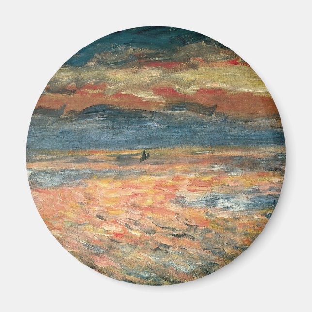 Sonnenuntergang auf See durch Pierre Renoir, Vinta Magnet (Vorne)