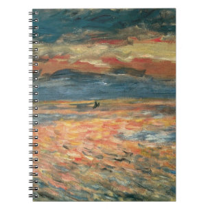 Sonnenuntergang auf See durch Pierre Renoir, Vinta Notizblock