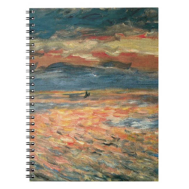 Sonnenuntergang auf See durch Pierre Renoir, Vinta Notizblock (Vorderseite)