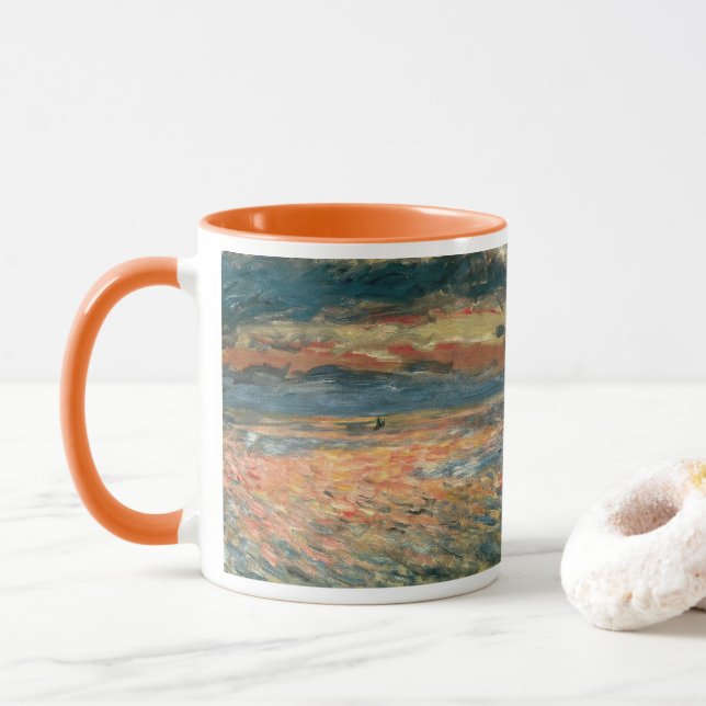 Sonnenuntergang auf See durch Pierre Renoir, Vinta Tasse (Mit Donut)