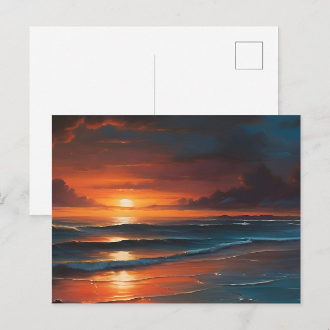 Sonnenuntergang auf See Postkarte (Vorne/Hinten)