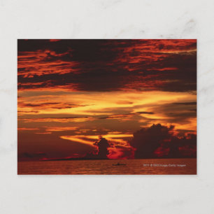 Sonnenuntergang auf See Postkarte