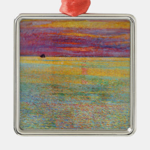 Sonnenuntergang auf See (von Childe Hassam) Ornament Aus Metall