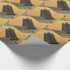 Sonnenuntergang auf Segelbooten Geschenkpapier