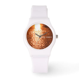 Sonnenuntergang auf Wasser Armbanduhr