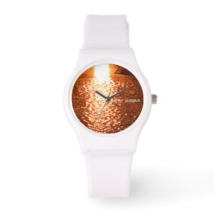 Sonnenuntergang auf Wasser Armbanduhr