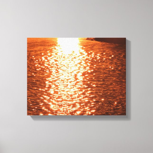 Sonnenuntergang auf Wasser Leinwanddruck (Vorderseite)