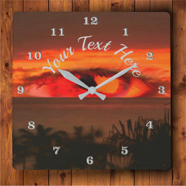 Sonnenuntergang Auge 2106 Quadratische Wanduhr