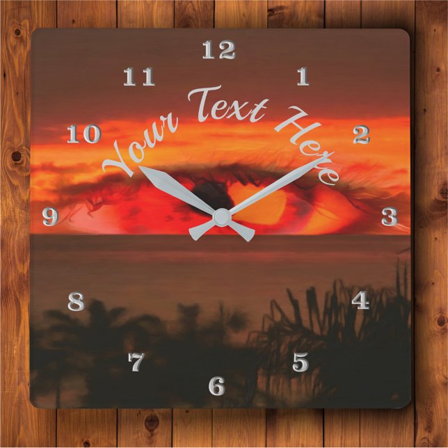 Sonnenuntergang Auge 2106 Quadratische Wanduhr (Von Creator hochgeladen)