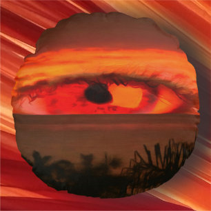 Sonnenuntergang Auge 2106 Rundes Kissen