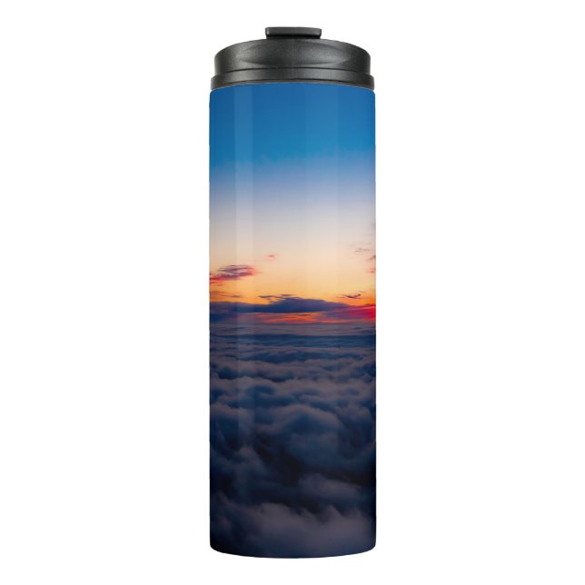 Sonnenuntergang aus der Luft über den Blauen Ridge Thermosbecher (Vorderseite)