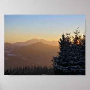 Sonnenuntergang Aussicht auf die Tatra Poster