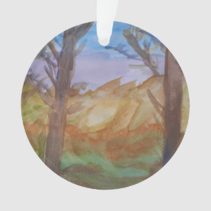 Sonnenuntergang Bäume Akryllischer Weihnachtsbaum Ornament