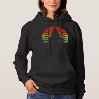 Sonnenuntergang Bäume im Freien Natur Retro Wald Hoodie