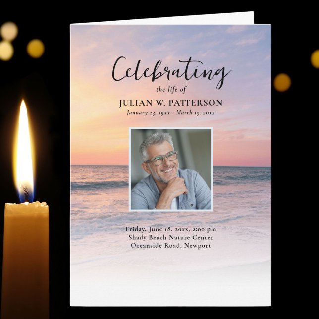 Sonnenuntergang Beach Foto Feier zum Leben Beerdig Programm (Von Creator hochgeladen)