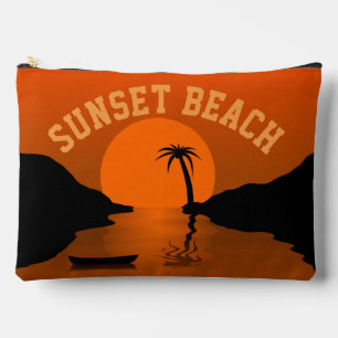 Sonnenuntergang Beach Tropical Orange Art Zubehörtasche