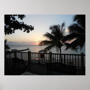 Sonnenuntergang behandelt Cave Balcony Canvas Poster
