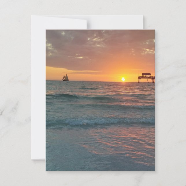 Sonnenuntergang bei Clearwater Beach Magnet Dankeskarte (Vorderseite)