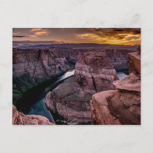 Sonnenuntergang bei Horseshoe Bend Postkarte