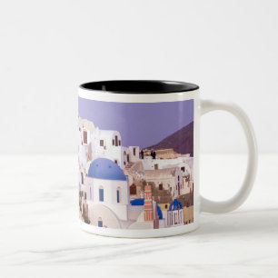 Sonnenuntergang bei Oil, Santorini 2 Zweifarbige Tasse
