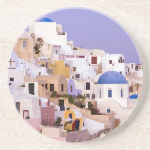 Sonnenuntergang bei Öl, Santorin 2 Sandstein Untersetzer