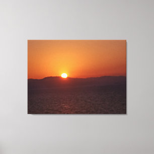 Sonnenuntergang, Berg- und Seeblick Leinwanddruck