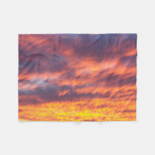 Sonnenuntergang bewölkt Fleece-Decke Fleecedecke