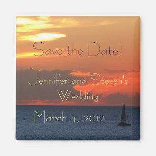 Sonnenuntergang bewölkt Save the Date Magneten Magnet