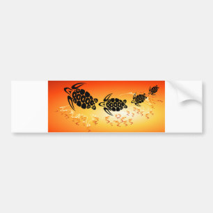 Sonnenuntergang-Blase-Schildkröte Autoaufkleber