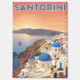 Sonnenuntergang Blick Santorin Griechenland Kyklad Magnet