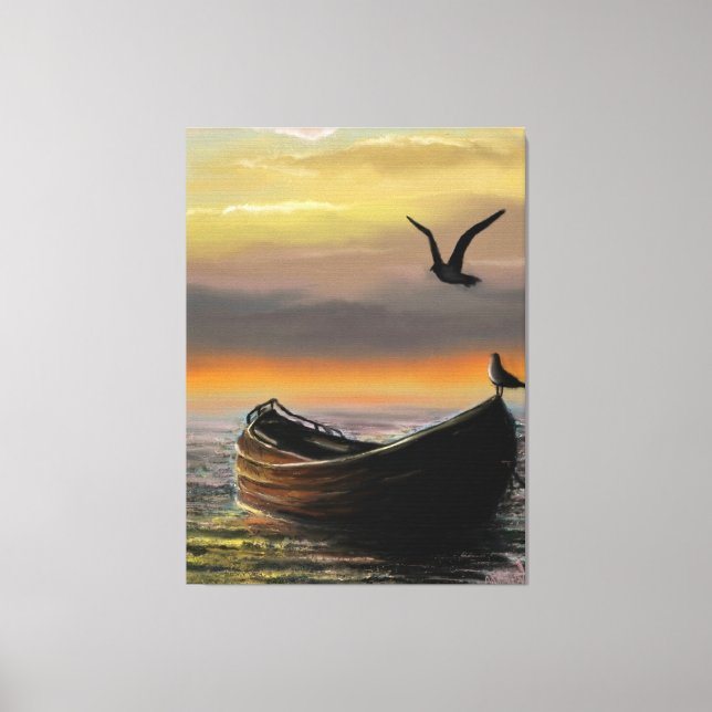 Sonnenuntergang Boat Canvas Druckruhe Leinwanddruck (Vorderseite)