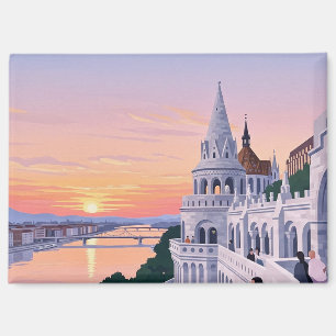 Sonnenuntergang Budapest Ungarn Fischerbastei Reis Magnet