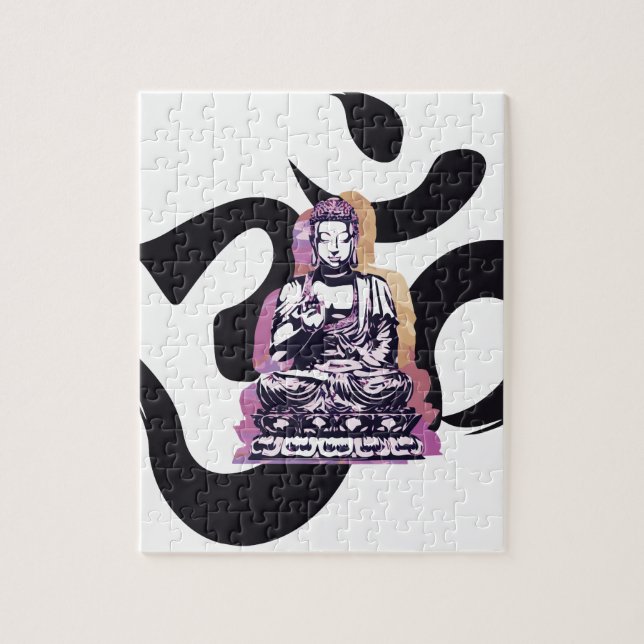 Sonnenuntergang Buddah Ohm (Vertikal)