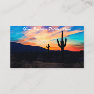 Sonnenuntergang Cactus, Wüstendusche Visitenkarte