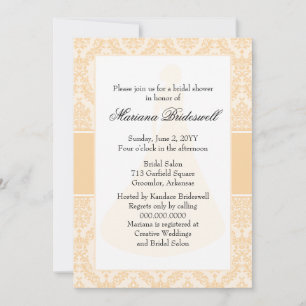 Sonnenuntergang Damask Bridal Dusche Einladung