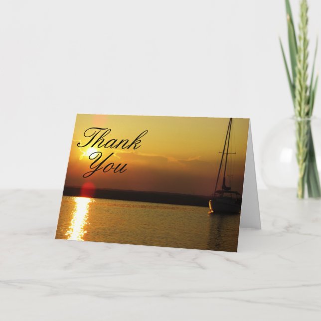 Sonnenuntergang danken Ihnen Karten (Vorderseite)