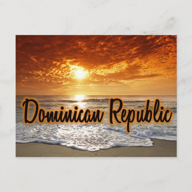 Sonnenuntergang der Dominikanischen Republik Postkarte (Vorderseite)