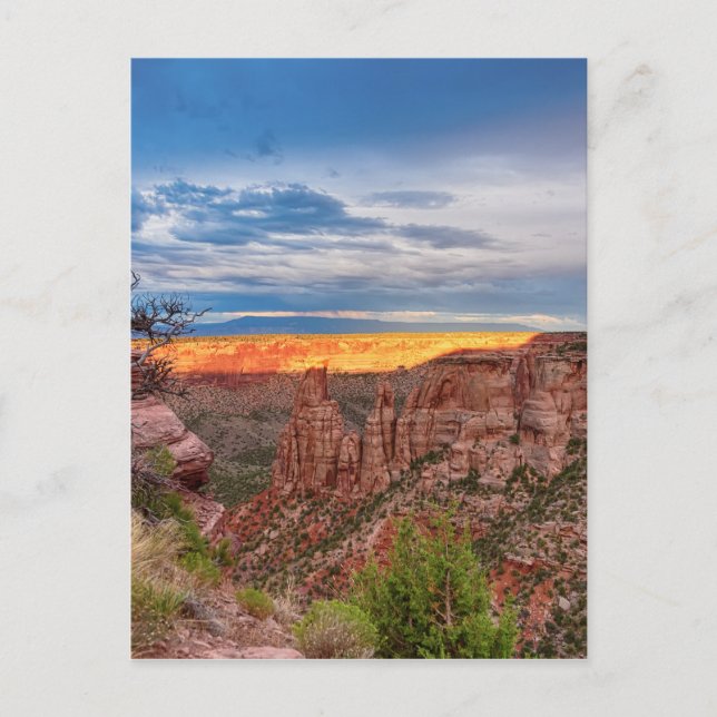Sonnenuntergang, der nationales Monument Ridges Postkarte (Vorderseite)