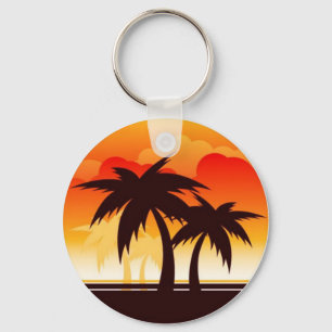 Sonnenuntergang der Palme - Schlüsselkette Schlüsselanhänger